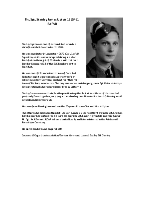 A preview of a PDF biography for Upton, Stanley James